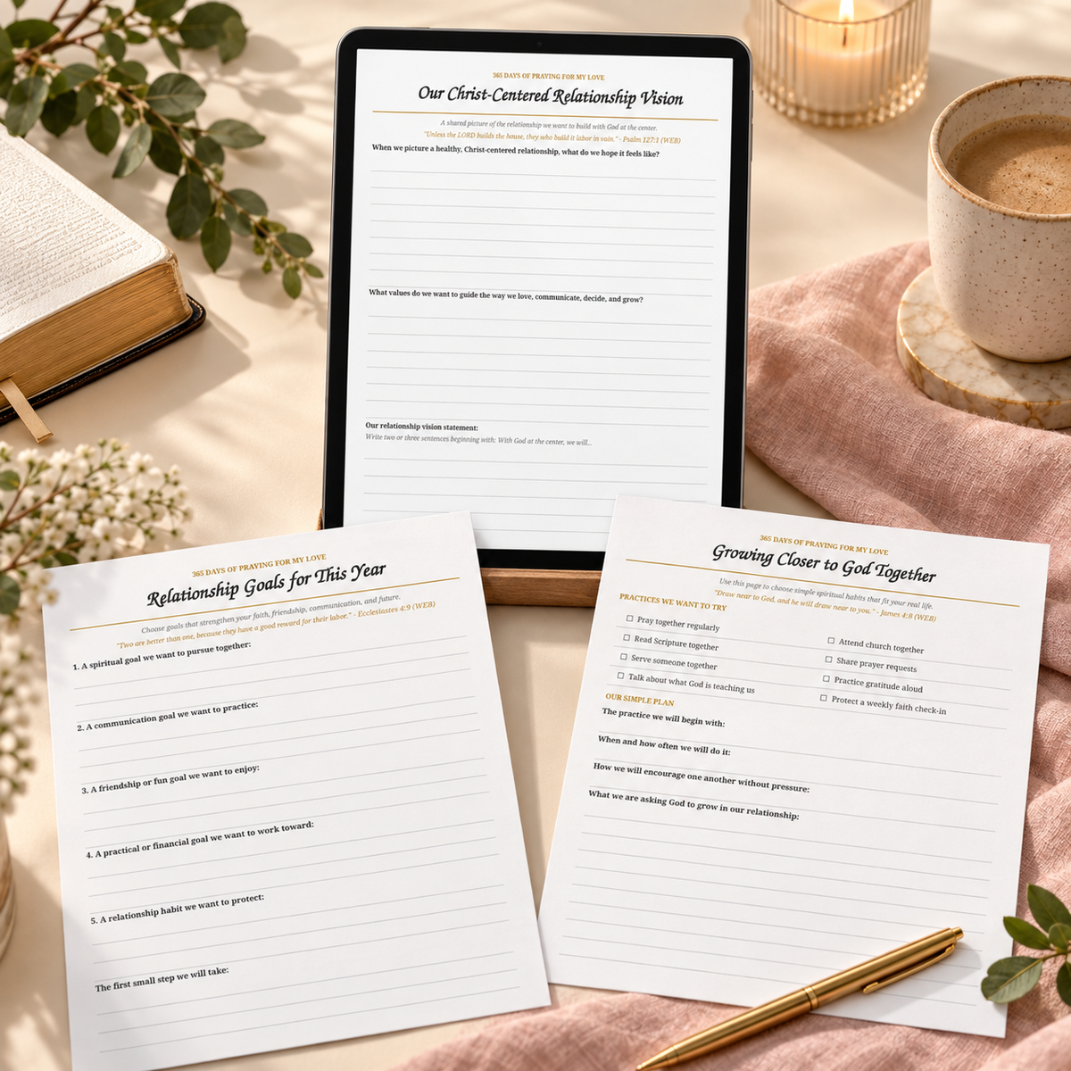Praying for My Love Worksheet Pack